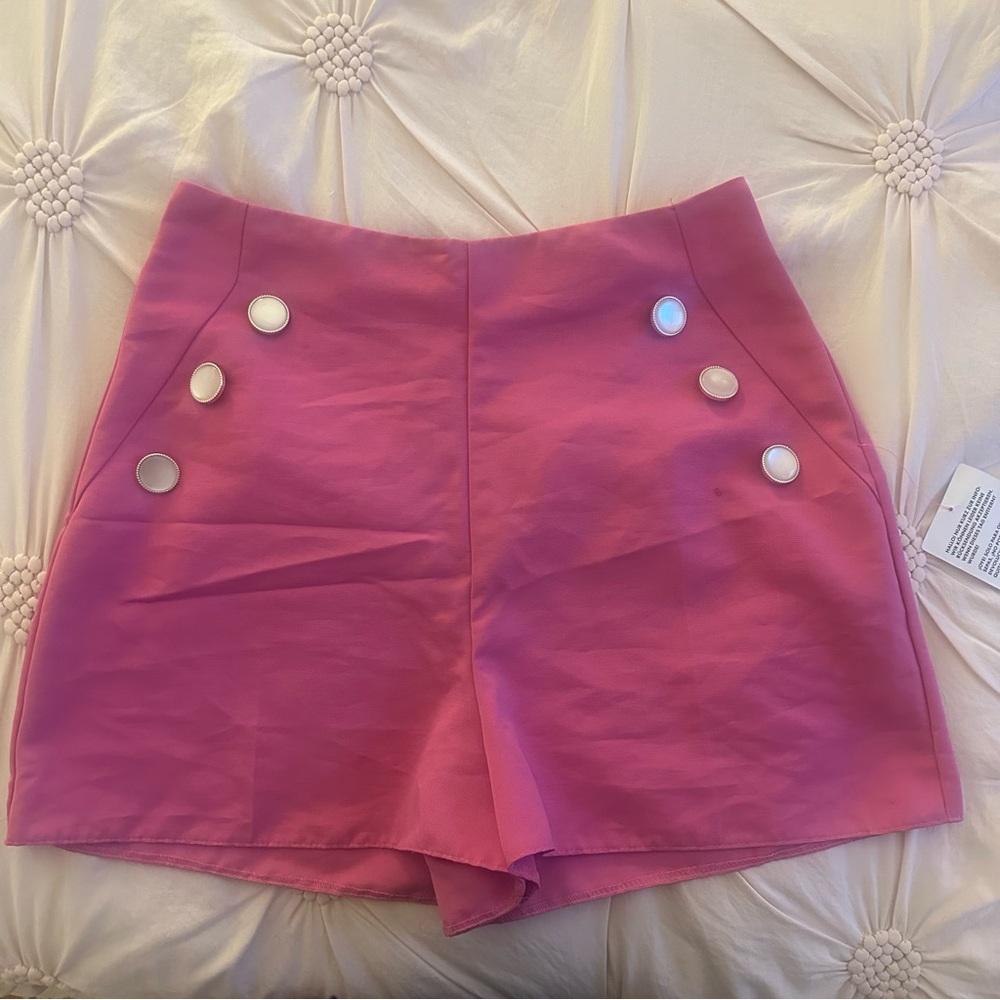 ASOS Pink High Waist Tailored Shorts